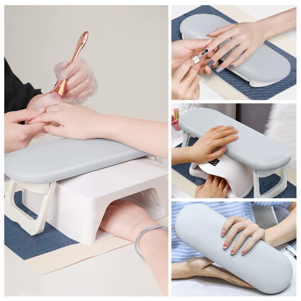 NAILWIND Nail Hand Rest Cushion, Microfiber Leather Arm Rest Nail Table for Fingernails and Toenails, Professional Manicure Nail Pillow Hand Rest Stand for Nail Technician Salon Use - Image 2