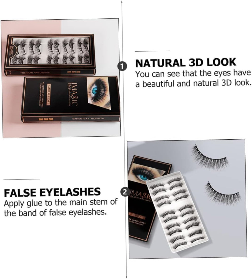 Imagic PROfessional Synthetic Fibers False Eyelashes, Natural & soft 100% Handmade 3D Eyelashes Pack 10 Pairs of 1 box? - Image 9