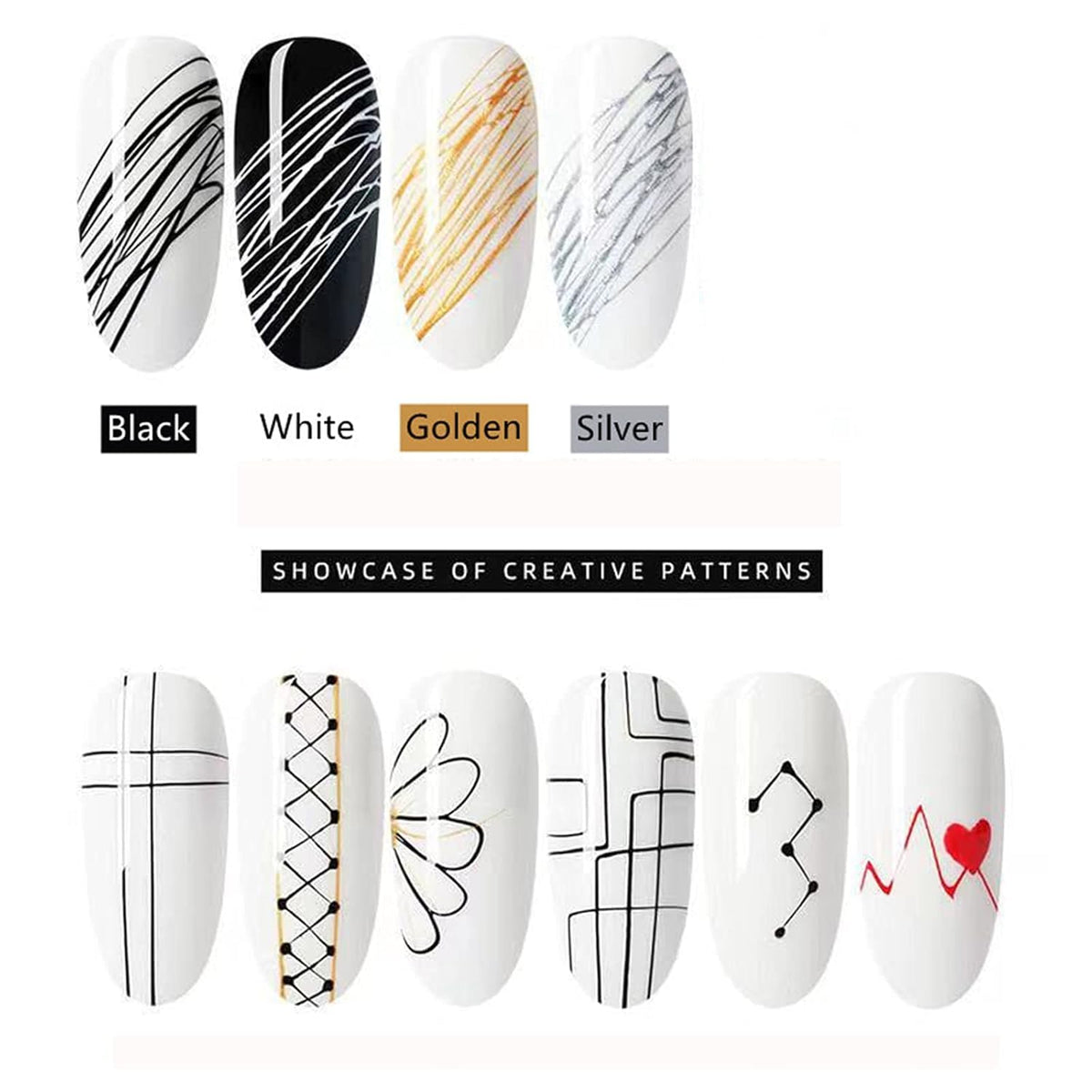 NAILWIND Spider Gel for Nail Art, Painting Elastic Drawing Spider Gel Soak off UV LED Gel Polish, Nail Art DIY Gel's Paint Design Point To Line Drawing And Painting Gold, 5g - Image 3