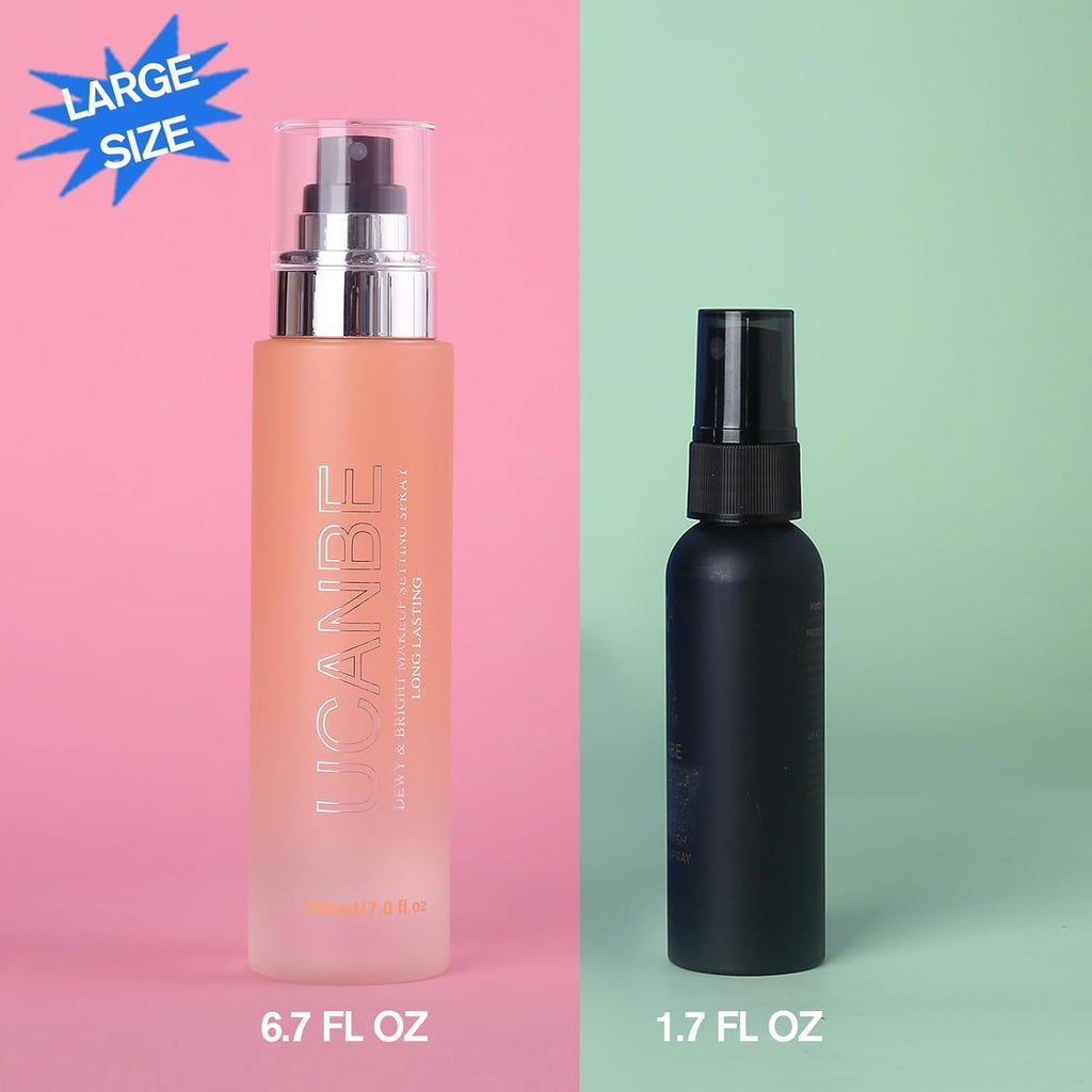UCANBE Dewy & Bright Makeup Setting Fixer Spray, Moisturizing Finishing Spray Long Lasting Face Mist, Lightweight Hydrate Make Up Sprays for Natural Glow, 200ml 7 Fl Oz - Image 6