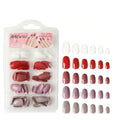 NAILWIND 120 Pcs Soft Gel Nails | Medium Round Artificial Nails Extensions | Combo in 5 Colors With Glue Stickers | Acrylic Nails Press ons for Women Girls (08)