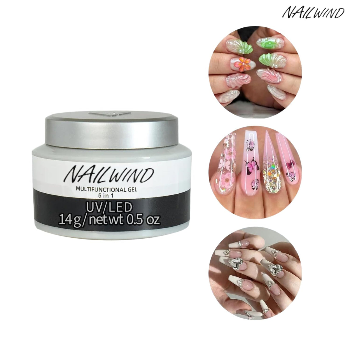 NAILWIND Multifunction 5in1 Builder gel | Nail Sculpting Gel For Nail Art | Carving Molding Patterns Decoration Solid and Hard 3D Gel Sculpture Salon Home DIY for Women - Image 3
