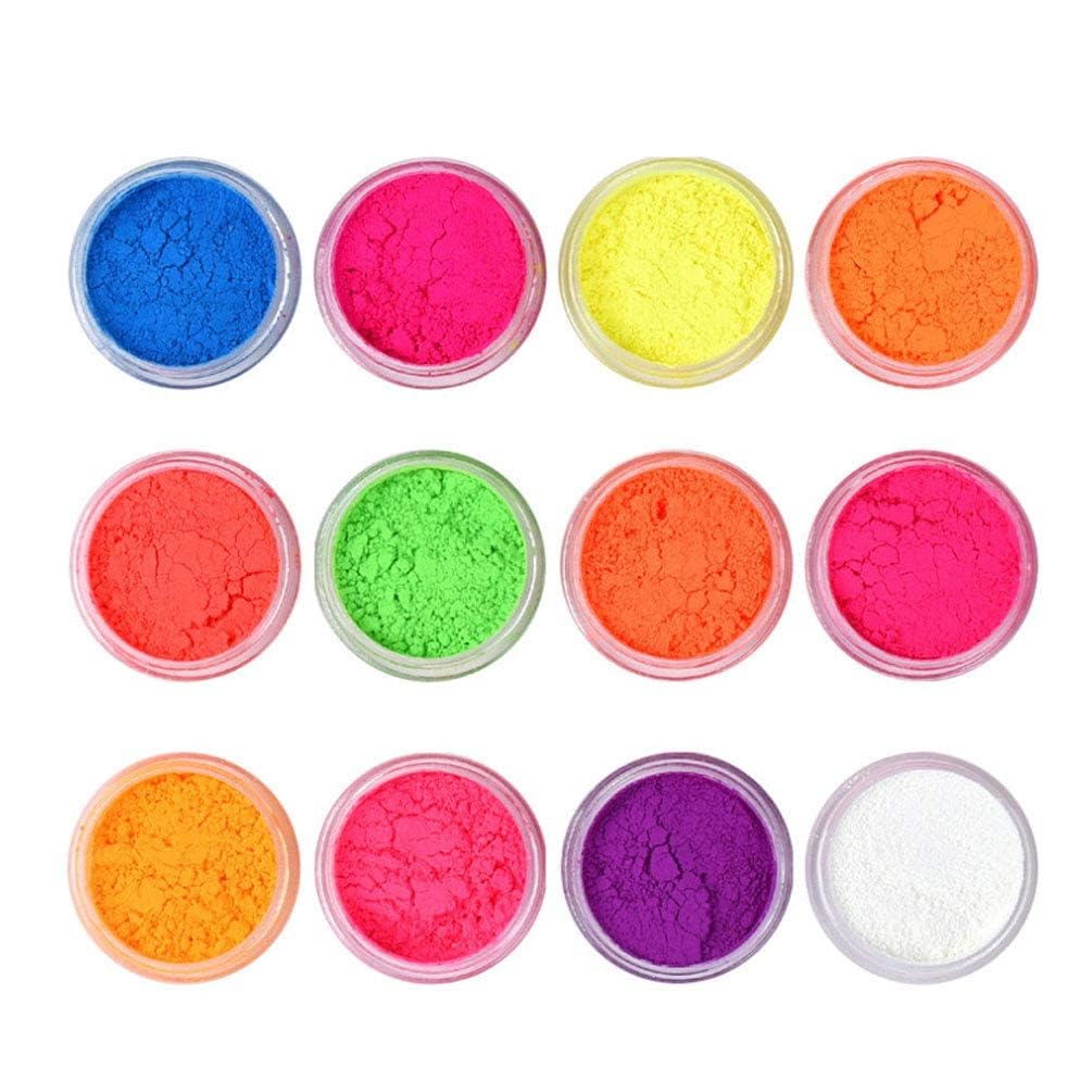 My Color 12 Colors Pigment Nail Powder Fluorescent Powder, Color Nail Pigments Dust Nail Glitter, Neon Pigment Eyeshadow Powder for Face Body Makeup Nail Art Decoration - Image 4