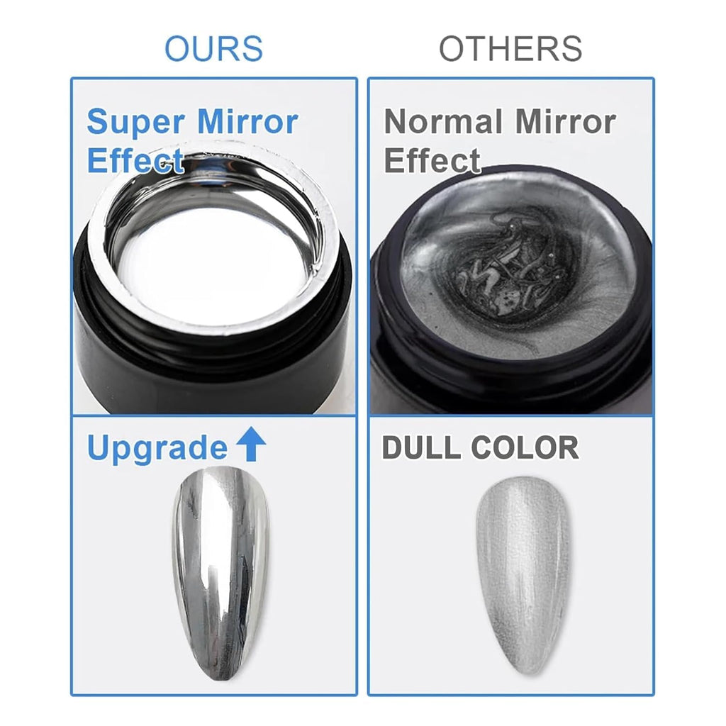 NAILWIND Metallic Gel Nail Polish - 8ml, Metallic Gel Silver Painted Nails Polish 3D Metal Painting Gel Drawing Mirror Nails Gel's Polish Glossy Soak Off DIY Nails Art Manicure - Image 9