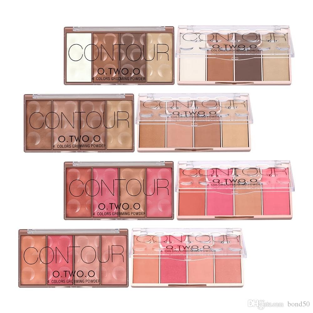 O TWO O Contour Highlighter & Blush Palette, 24g Face Shading Grooming Powder Makeup 4 Colors Long-Lasting Face Make Up (03) - Image 6