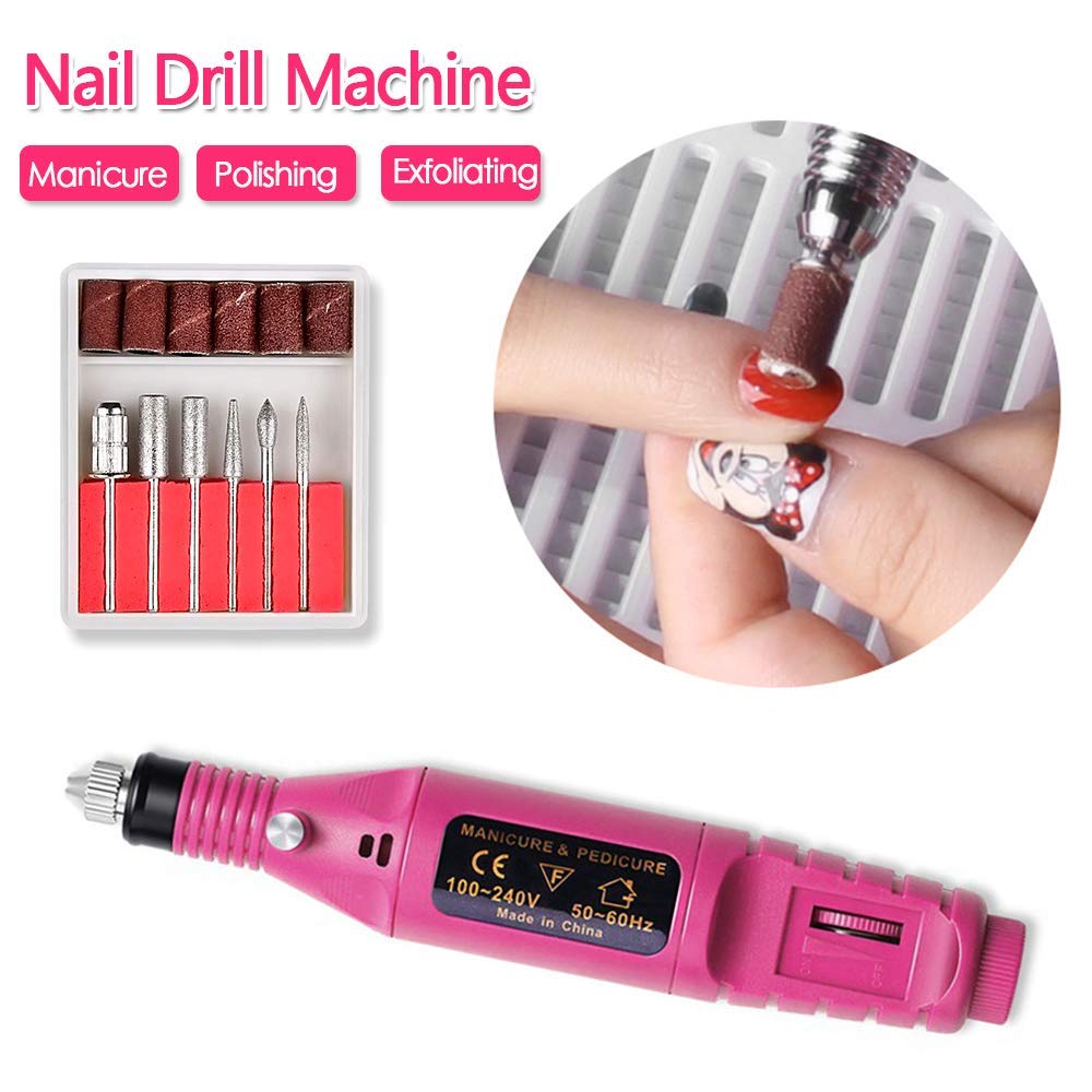 NAILWIND Professional Portable Electric Nail Drill,Acrylic Nail Kit, Gel Remover Nail Tools,File Finger Toe Care Nail Tips Nail Care, Nail Polishing Machine Pedicure Machine set - Image 7
