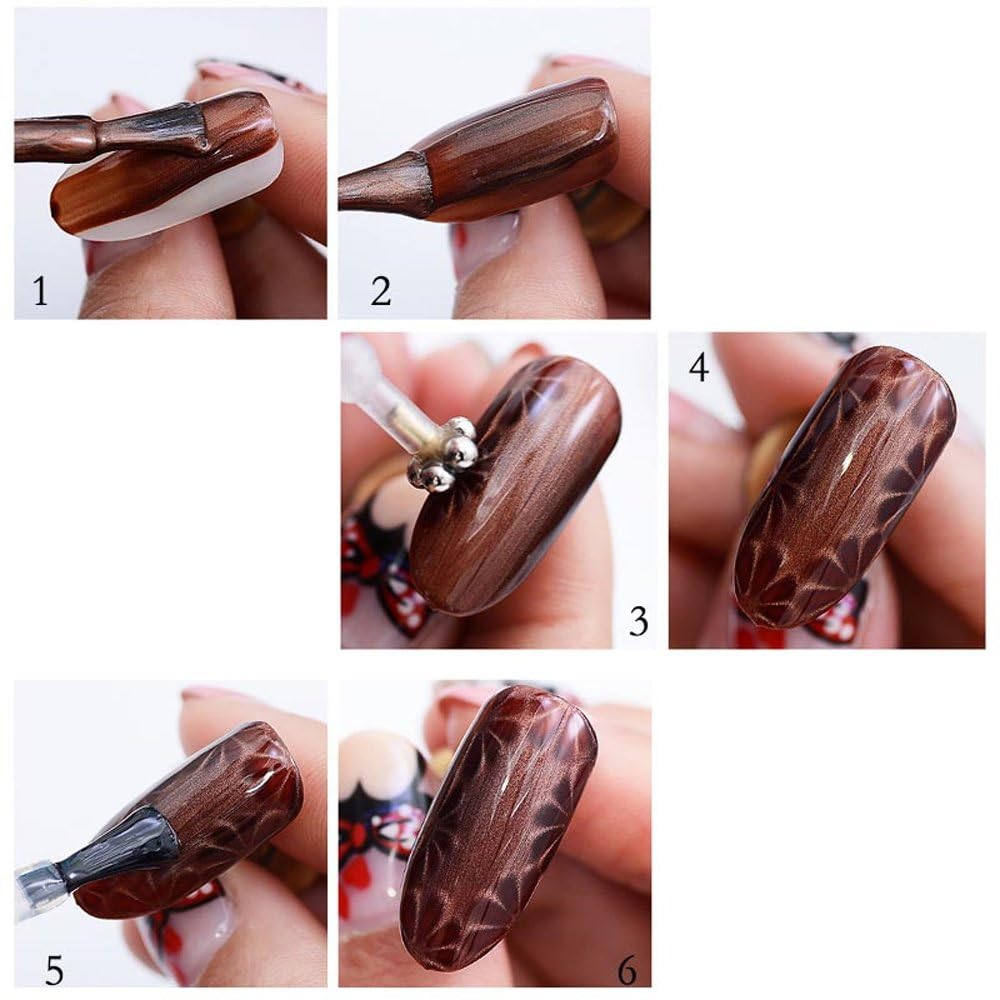 NAILWIND Nail Art Magnet Stick Cat Eyes Double-headed Magnetic Nail Painting Pen, Dotting Pen for Cat Eye UV LED Gel Nail Art Polish, Professional Acrylic Manicure Tool - Image 5