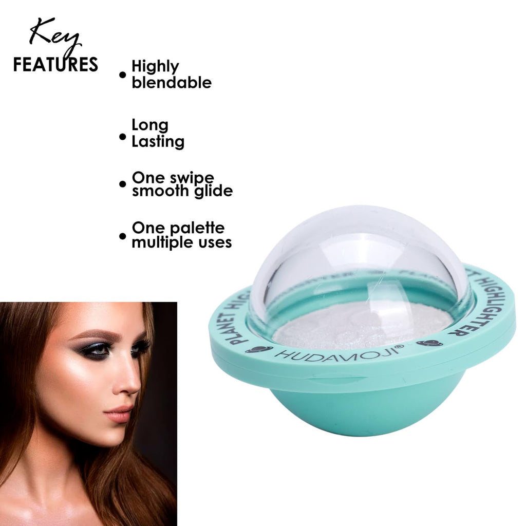 HUDAMOJI Planet Highlighter Collection, 4 Shimmering Shades, Cream Formula (rainbow, 5g) - Image 3
