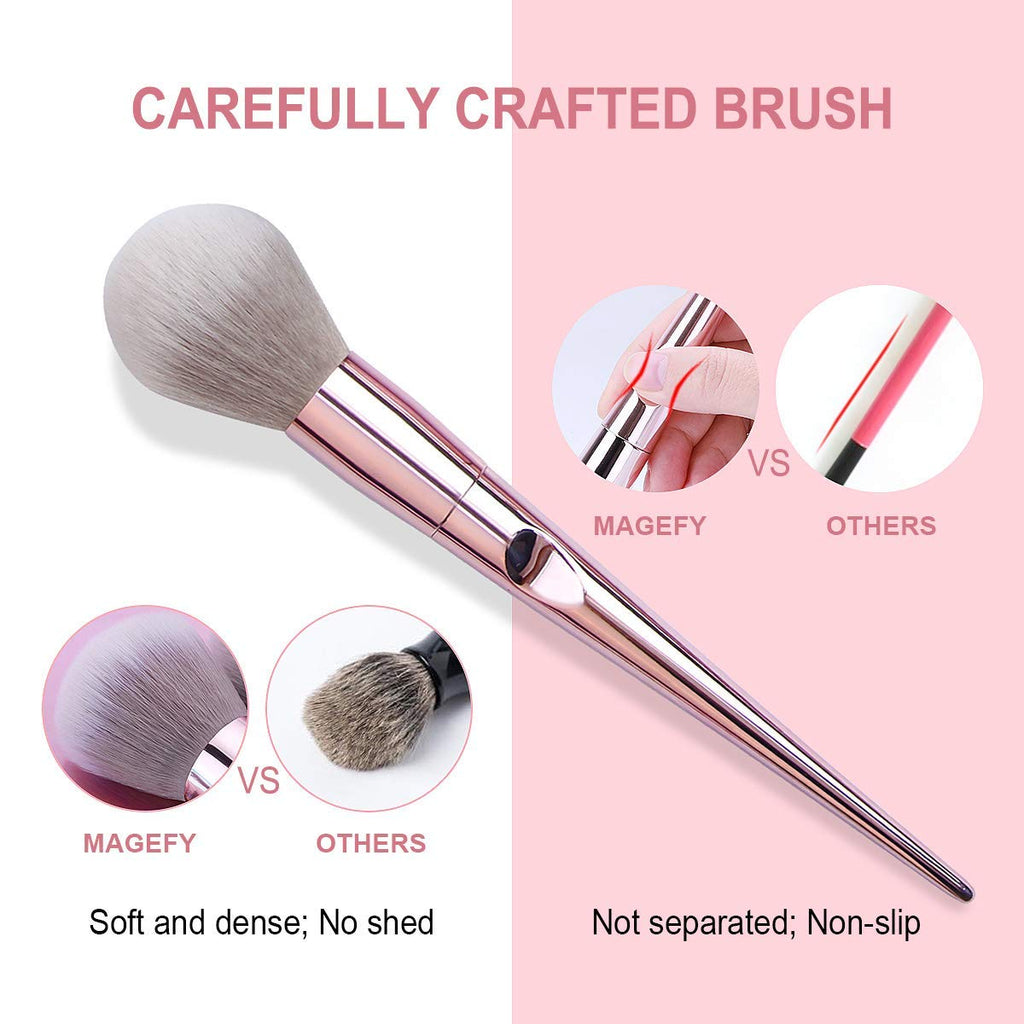 COSLUXE Makeup Brushes Set, 10 Pcs Makeup Brushes Premium Synthetic Eyeshadow Contour Highlight Foundation Professional Makeup Brush Set with Cosmetic Bag for Women Girls - Image 7