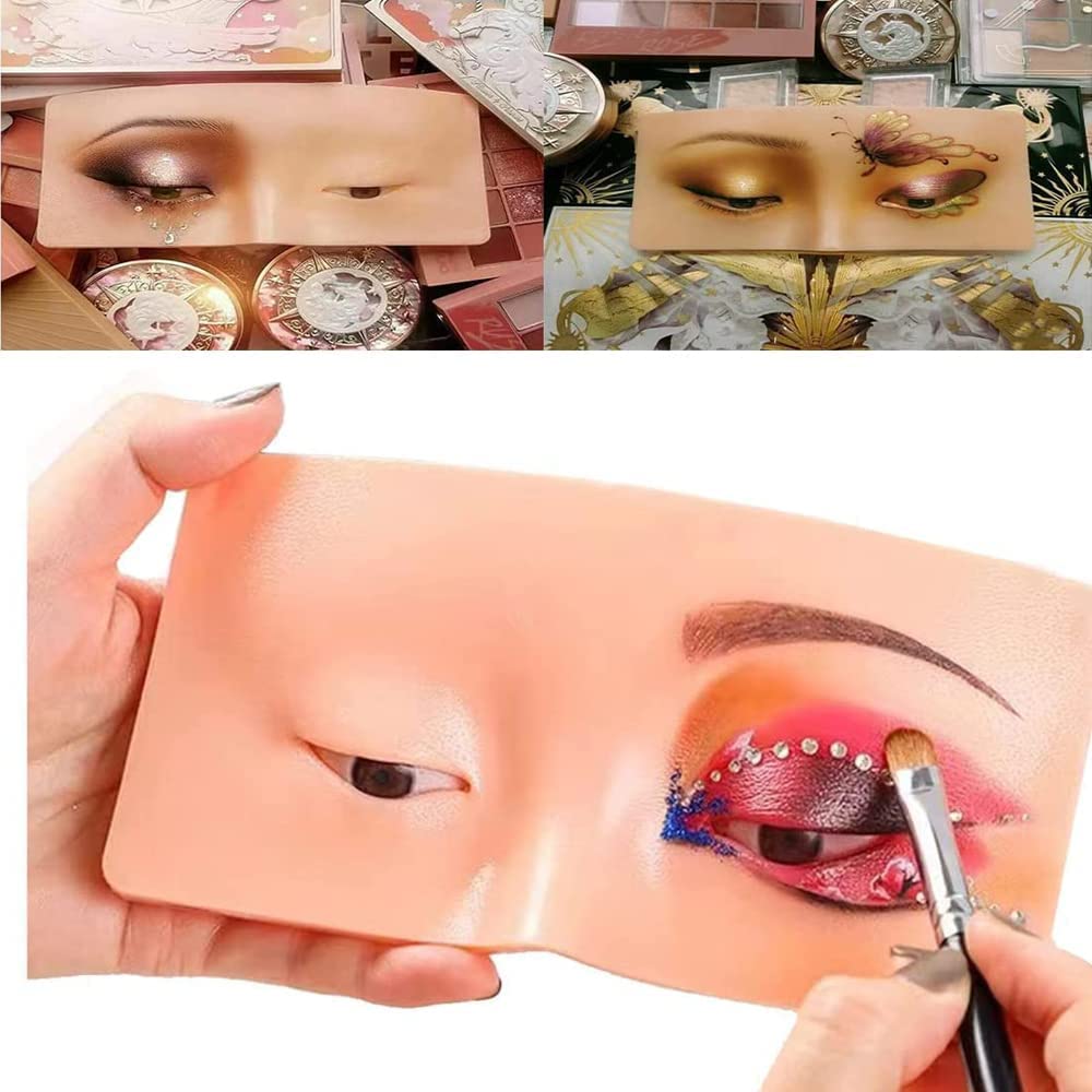 COSLUXE Makeup Practice Face Board face dummy Silicone Makeup Face Practice Skin Board,for Makeup Practice Mask Skin Face Eye Makeup Practice for Beginner Makeup Artist The Perfect Makeup SKIN, 1 - Pcs - Image 2