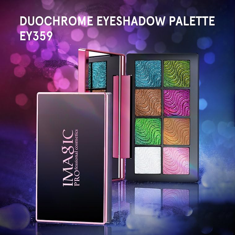 COSLUXE IMAGIC IMAGIC Duo Chrome Shimmery Eye Shadow Palette, 8 Color Chameleon Eyeshadow Palette, 7.2G - Image 5