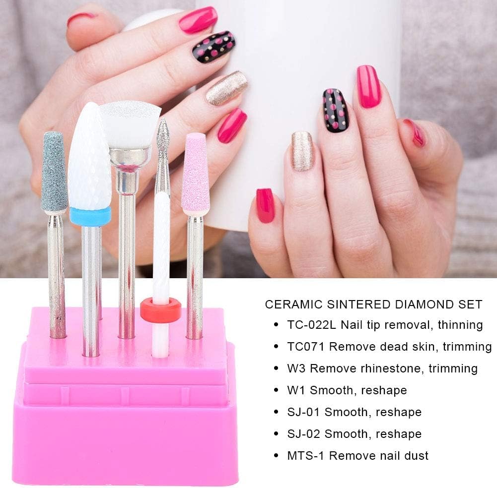 NAILWIND Nail Drill Bits Set, 3/32inch Professional Ceramic Safety Bits for Nail Drill, Diamond Cuticle Efile Nail Drill Bits, Remover Bits for Acrylic Gel Nail Tech Manicure Pedicure (3/32inch, 7, count) - Image 2