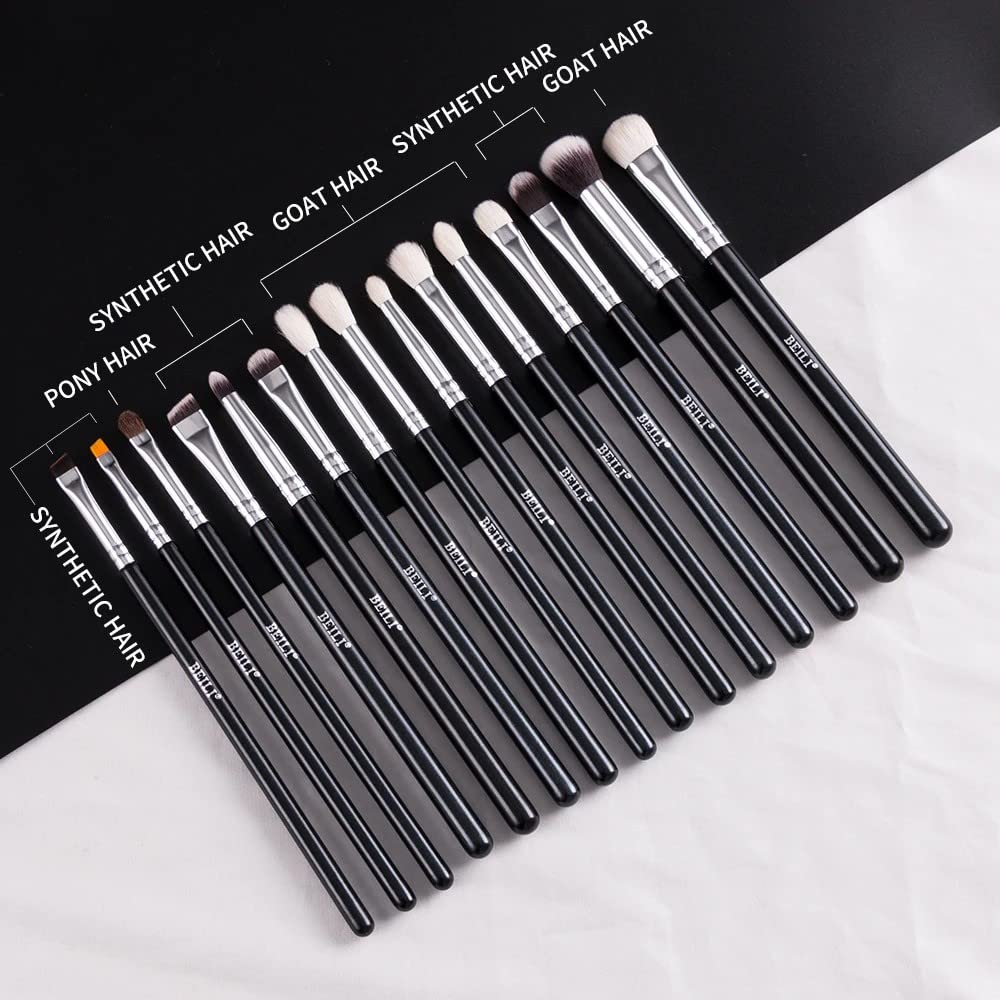 BEILI Professional Makeup Brush Set,Natural Goat Hair Premium Synthetic Kabuki Foundation Face Powder Highlighter Blush Concealer Eye Shadow Blending Eyeliner Make Up Brush (E15, 15 PCS SET) - Image 2