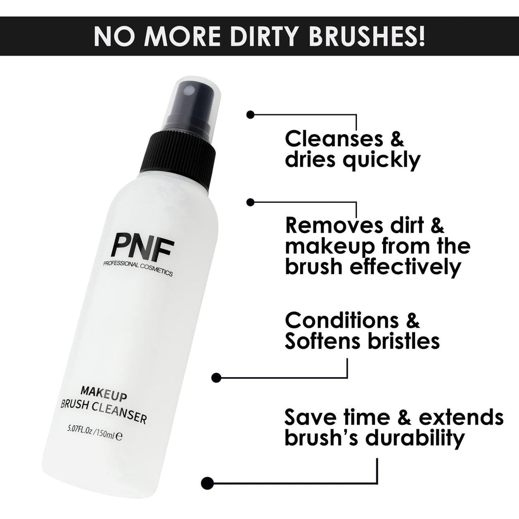 PNF PROFESSIONAL Makeup Brush Cleanser | No-Wash Formula | Easy to Use, for Brushes, Sponges, and Face Cleanser Brushes | Makeup Brushes | 150ml - Image 4