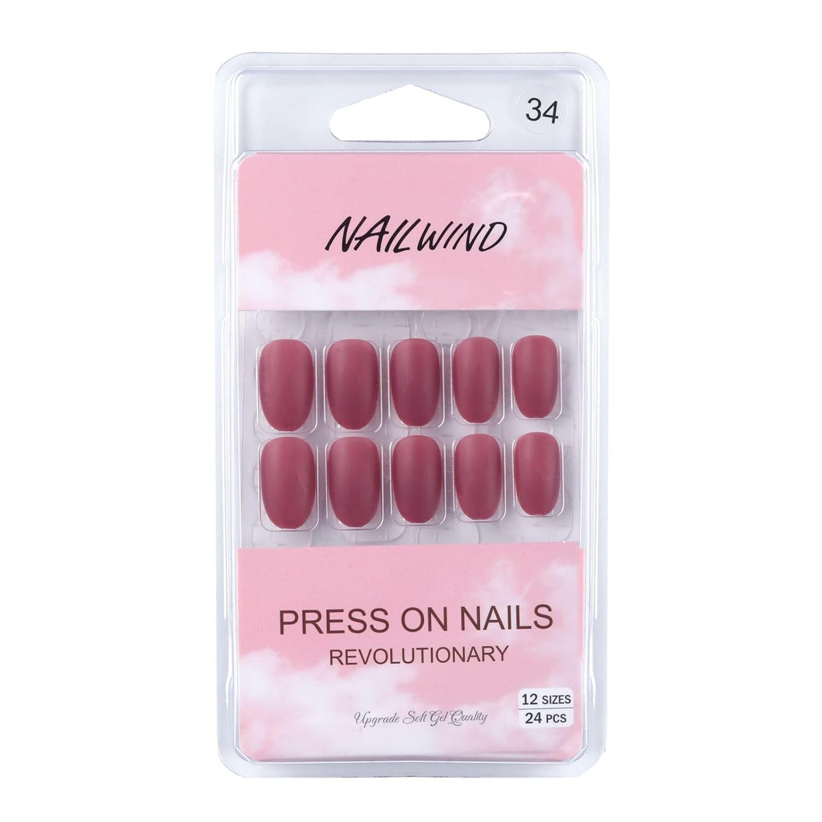 NAILWIND 24pcs Press on Nails | Matte Natural French Short False Nails | Acrylic Full Cover Nails | Natural Fake Nails Delicate & Comfortable for Women and Girls (V-34) - Image 5