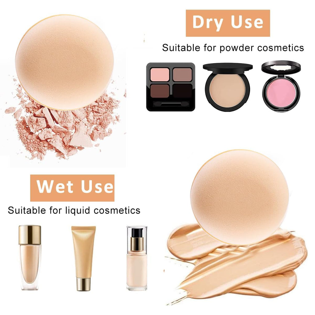 COSLUXE Professional Butterfly Makeup Sponge,4Pcs Powder Puff with Box,Makeup Sponge Puff, Round Makeup Puff Foundation Blender Sponge, Dry & Wet Use Powder Puff - Image 3