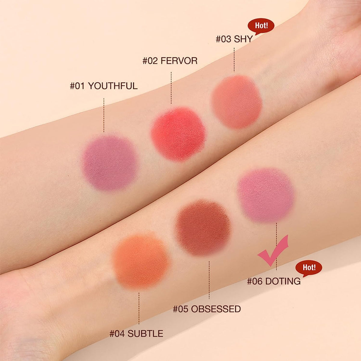COSLUXE O TWO O Blush Stick for Cheeks Makeup,Waterproof Cream Blush Face Stick Multi-Use Lip and Cheek Tint, Lightweight Easy to Blend Natural Cream Blusher 04 - Orange - Subtle - Image 2
