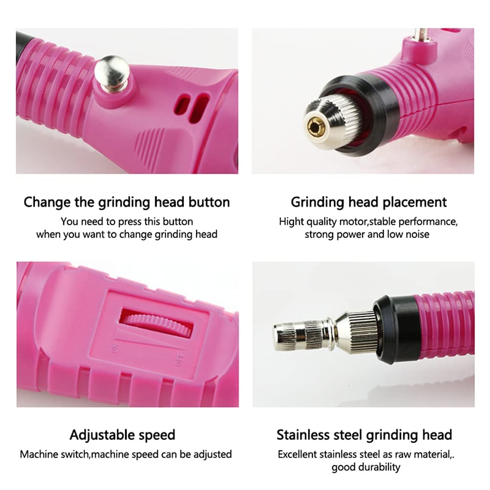 NAILWIND Professional Portable Electric Nail Drill,Acrylic Nail Kit, Gel Remover Nail Tools,File Finger Toe Care Nail Tips Nail Care, Nail Polishing Machine Pedicure Machine set - Image 6