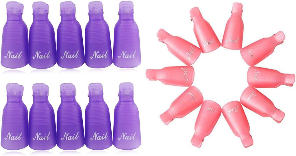 NAILWIND Nail Polish Remover Clips 10Pcs Professional Plastic Acrylic Nail Art Polish Remover Clips UV Gel Wrap Cleaner Soak Off Cap Clip Multicolour
