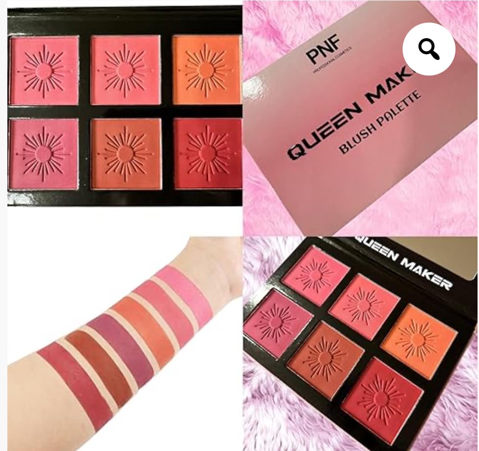 PNF PROFESSIONAL Queen Maker Blush Palette, 6 Matte Shades, Long-Lasting Pigment, Blusher Palette For Face Makeup 42.8g - Image 5
