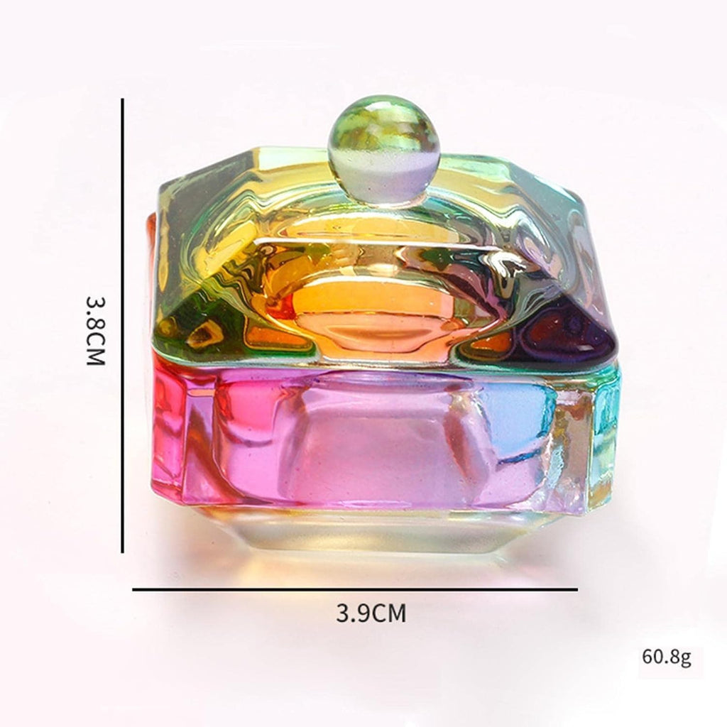 NAILWIND Dappen Dish Crystal Rainbow Bowl Glass for Acrylic Nail Liquid Powder Art, Dip Powder, Monomer, and Polish Remover (Pack of 2) - Image 4