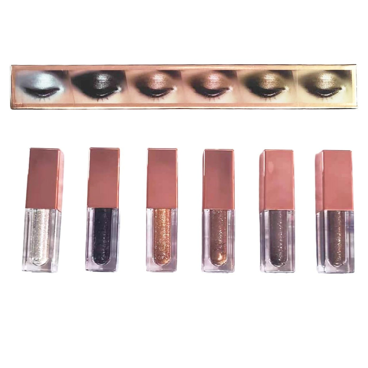 COSLUXE 6 pcs Glitter Liquid Eyeshadow Set, 6 Colors Metallic Glitter Shimmer Smokey Eye Looks Waterproof Long Lasting EyeShadow Makeup Kits (A) - Image 3