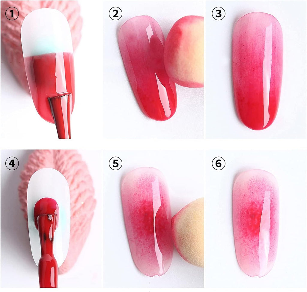 NAILWIND Nail Sponges for Ombre, Nail Art Sponge, Nail Art Tool Pen Dual Head Nail Sponge Brush Picking Dotting Gradient Ombre Nail Pen Brush with 4 Replacement Heads - Image 9