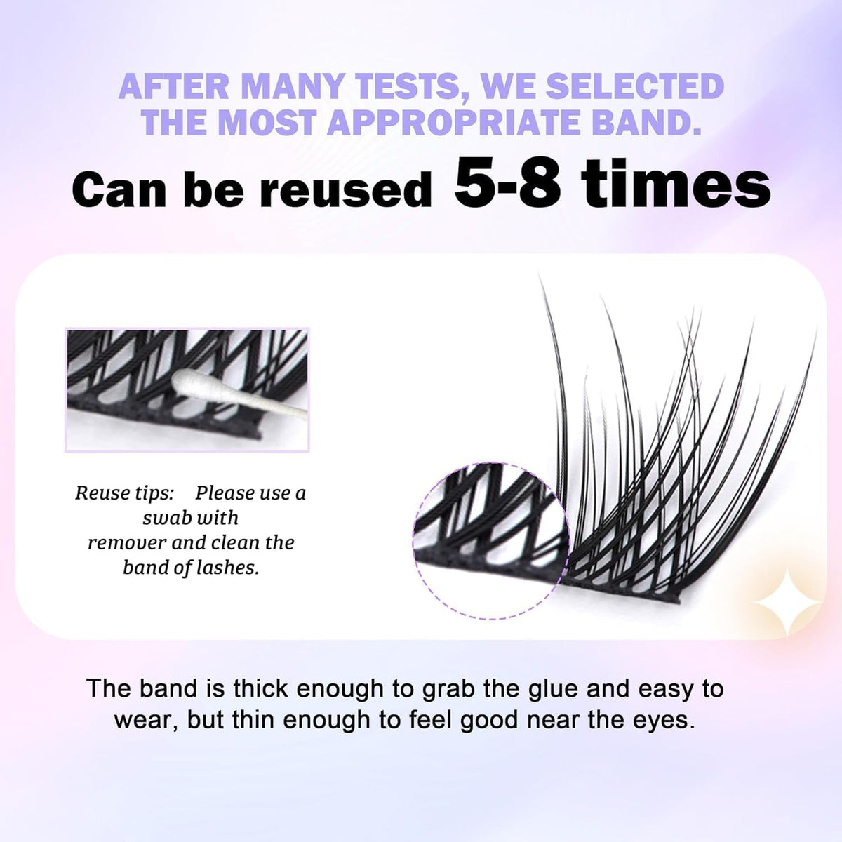 COSLUXE Lash Clusters, Eyelash Extensions, 200 PCS C Curl Lash Clusters 10-14mm, Mixed Curl Individual Eyelashes Cluster, Wispy Eyelash Extension, Thin Band & Soft, Natural Looking Cluster Lashes NO-30, - Image 6