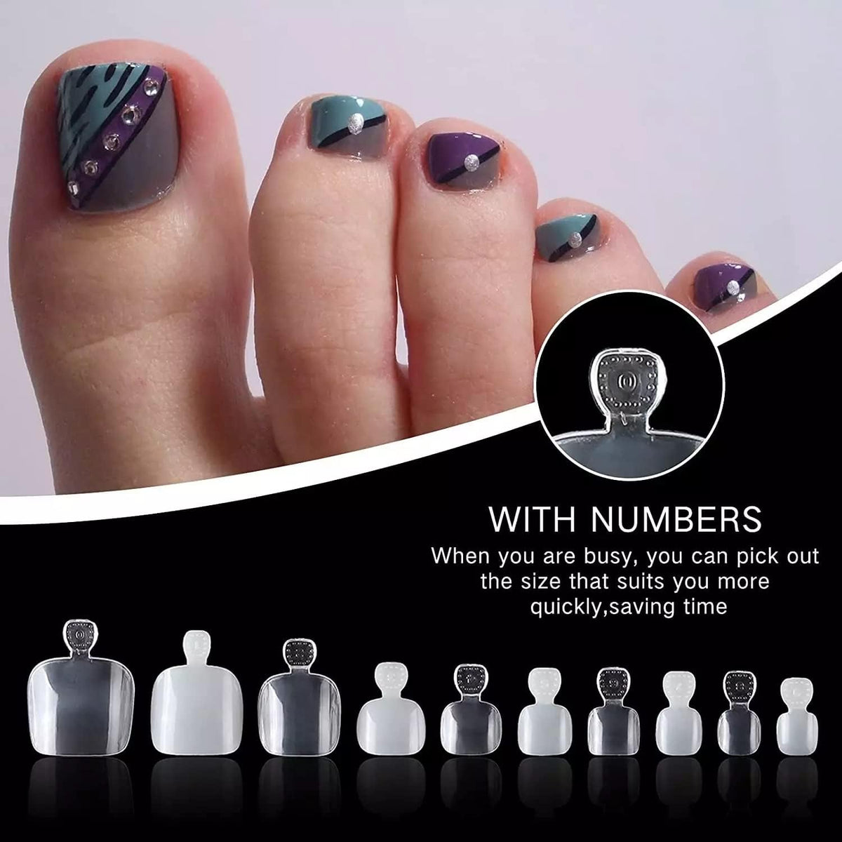NAILWIND Fake Toenail Tips, 500PCS False Nails Artificial, DIY False Toe Nails Fake Nails for Nail Art - NATURAL Toenail Tips for Woman DIY False Toenails Kit Pedicure at Home - Image 9