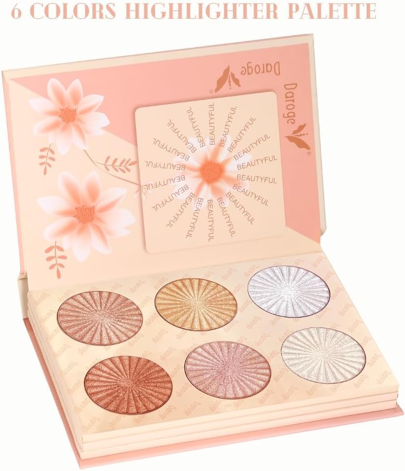 COSLUXE x Daroge Blusher Palette, All In 1 Make Up Eyeshadow Highlight Blush Palette - Long Wearing Highly Pigmented Glitter Makeup Palette For Women Girls 106g - Image 7