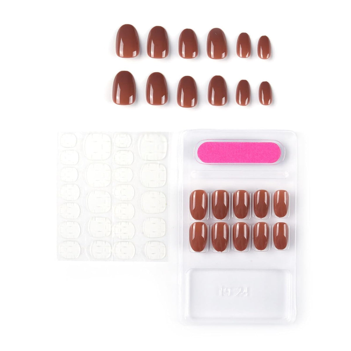 NAILWIND 24pcs Press on nails | Natural Short False Nails | Acrylic Full Cover Nails | Natural Fake Nails Delicate & Comfortable for Women and Girls (V-05) - Image 4