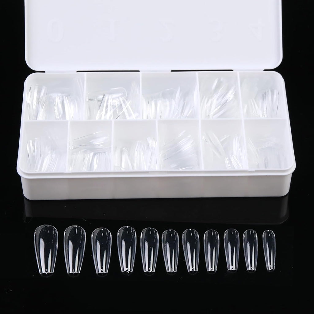 NAILWIND Nail Tips, Coffin Soft Gel Nail Tips, 550 pcs Medium Coffin Press On Nails, 11 Sizes Full Cover Acrylic False Nail Tips, for Beginner and Professional Home Salon Diy 01 - MEDIUM COFFIN - PINK BOX, - Image 8