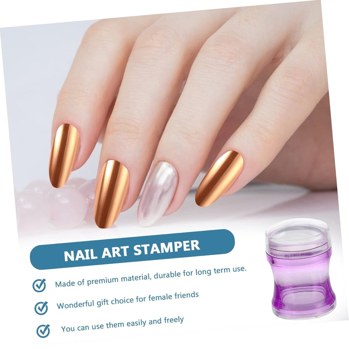 NAILWIND Nail Art Stamper, 3Pcs Clear Silicone Stamping Jelly with Scraper, Nail Art Stamping Stamper Scraper, Nail Stamp French Manicure Kit Suitable for DIY Together with Gel Nail Polish Art Tips Printing Tool Kit - Image 5