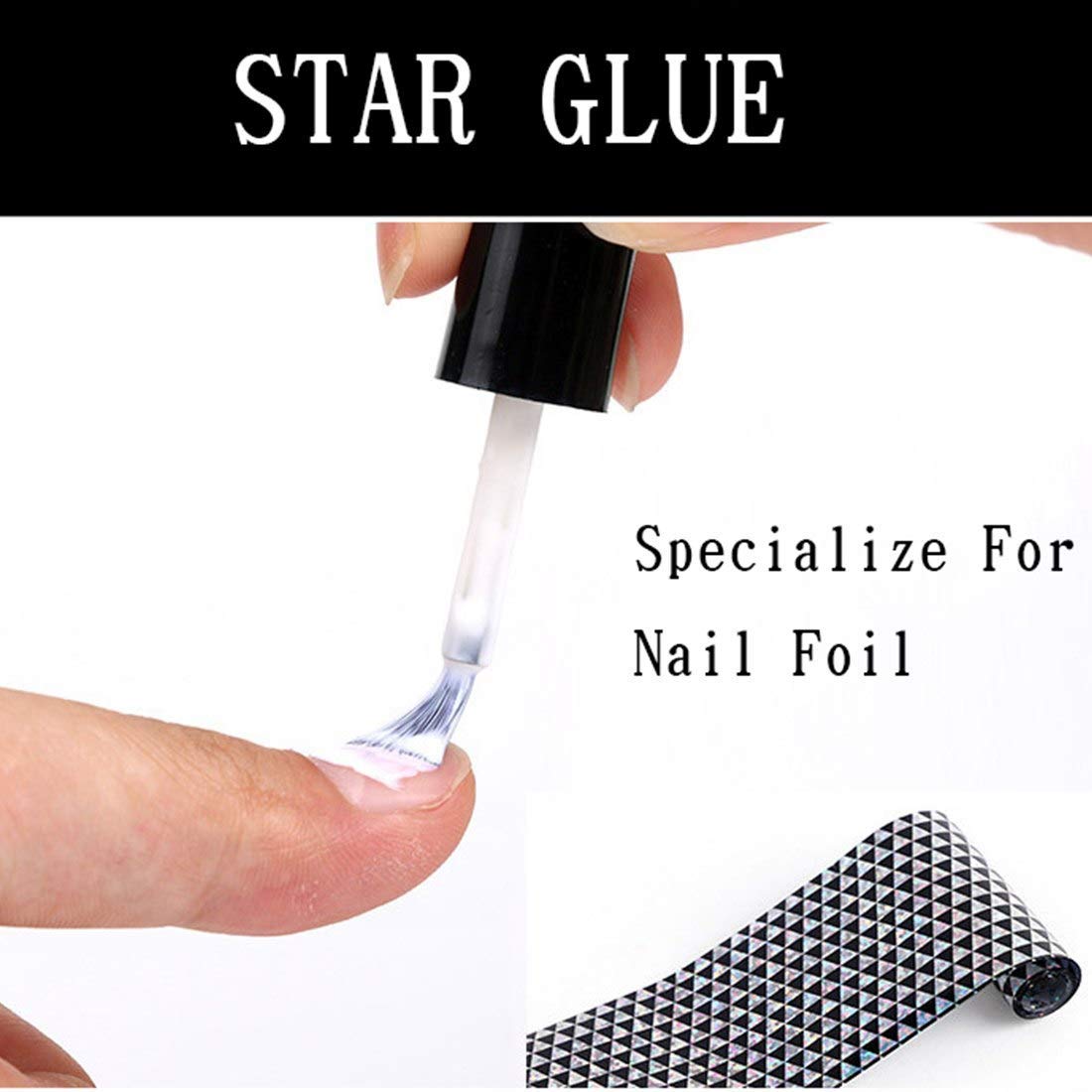 NAILWIND Nail Art Foil Glue Gel for Foil Stickers Star Glue, Nail Art Glue, for Foil Sticker Nail Transfer Tips Decorations Adhesive White 16 ML/Bottles 1 - Image 3