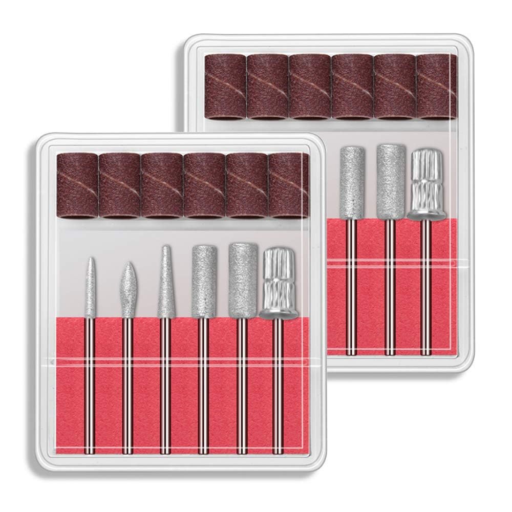 NAILWIND Nail Drill Bits Set Cuticle Tools, Electric Nail Drill Bits Kit 3/32",Nail Drill Machine for Nail Bits, Nail Polishing Clear and Care (Drill Bits, 6 - PCS)