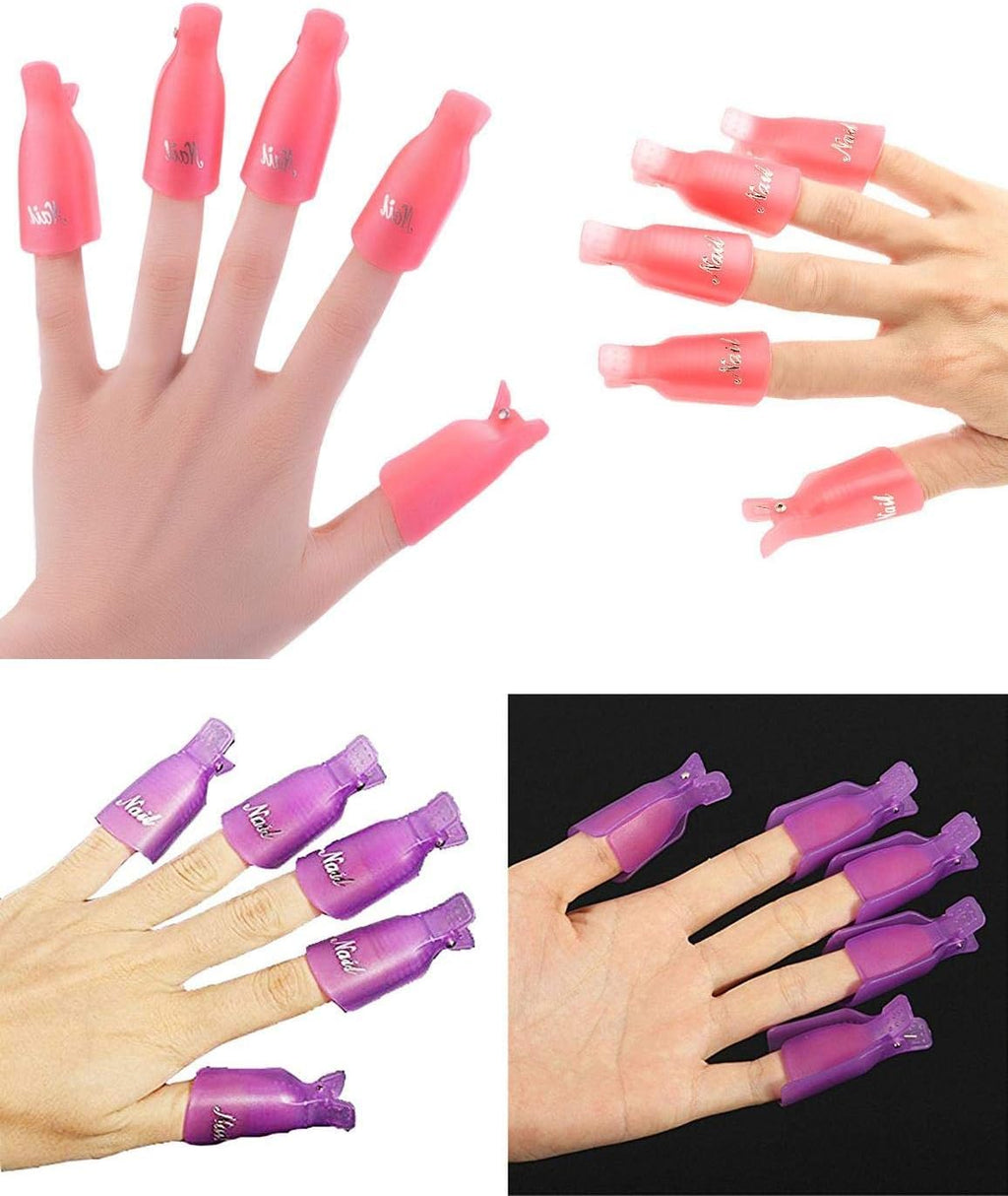 NAILWIND Nail Polish Remover Clips 10Pcs Professional Plastic Acrylic Nail Art Polish Remover Clips UV Gel Wrap Cleaner Soak Off Cap Clip Multicolour - Image 2