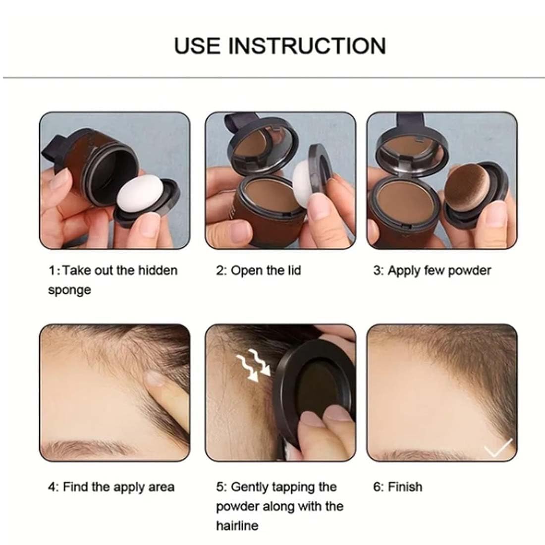 My Colors Hairline Powder Root Touch Up Hair Powder, Helps Cover Grey Roots & Bald Spots Instantly, Highly Pigmented Hairline Shadow Root Cover Up Hair Toppers for Women & Men (BROWN, 4g) - Image 5
