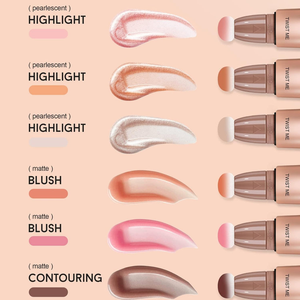 My Colors Liquid Blush Stick with Cushion Applicator, Soft Touch Long Lasting Natural Matte Finish, Silky Cream Face blusher (B1) - Image 3