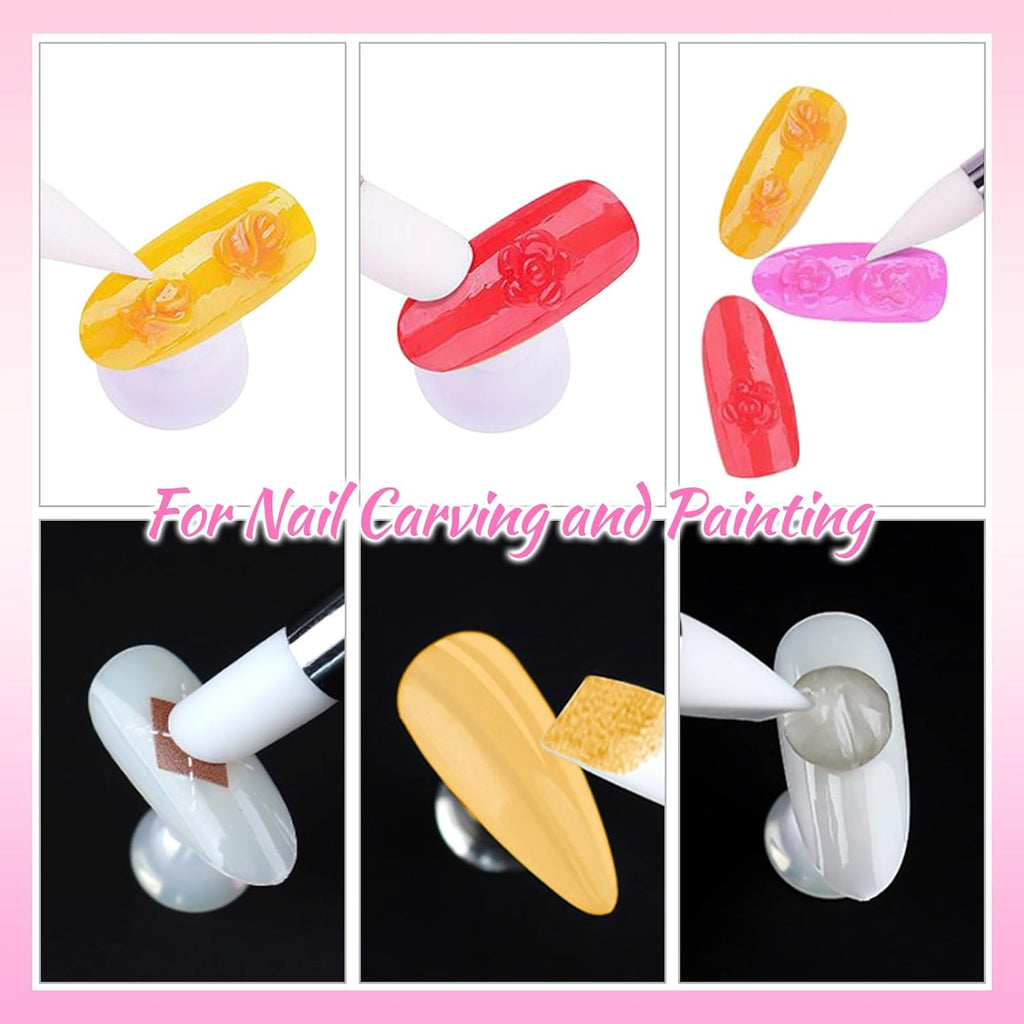 NAILWIND 5Pcs Silicone Nail Tool, Nail Dotting Tool, Nail Art Tools, Nail Art Brush, Nail Brush for Nail Art, Nail Brush for Dotting, For Nail Polish Brush Dotting Salon Tool Set - Image 4