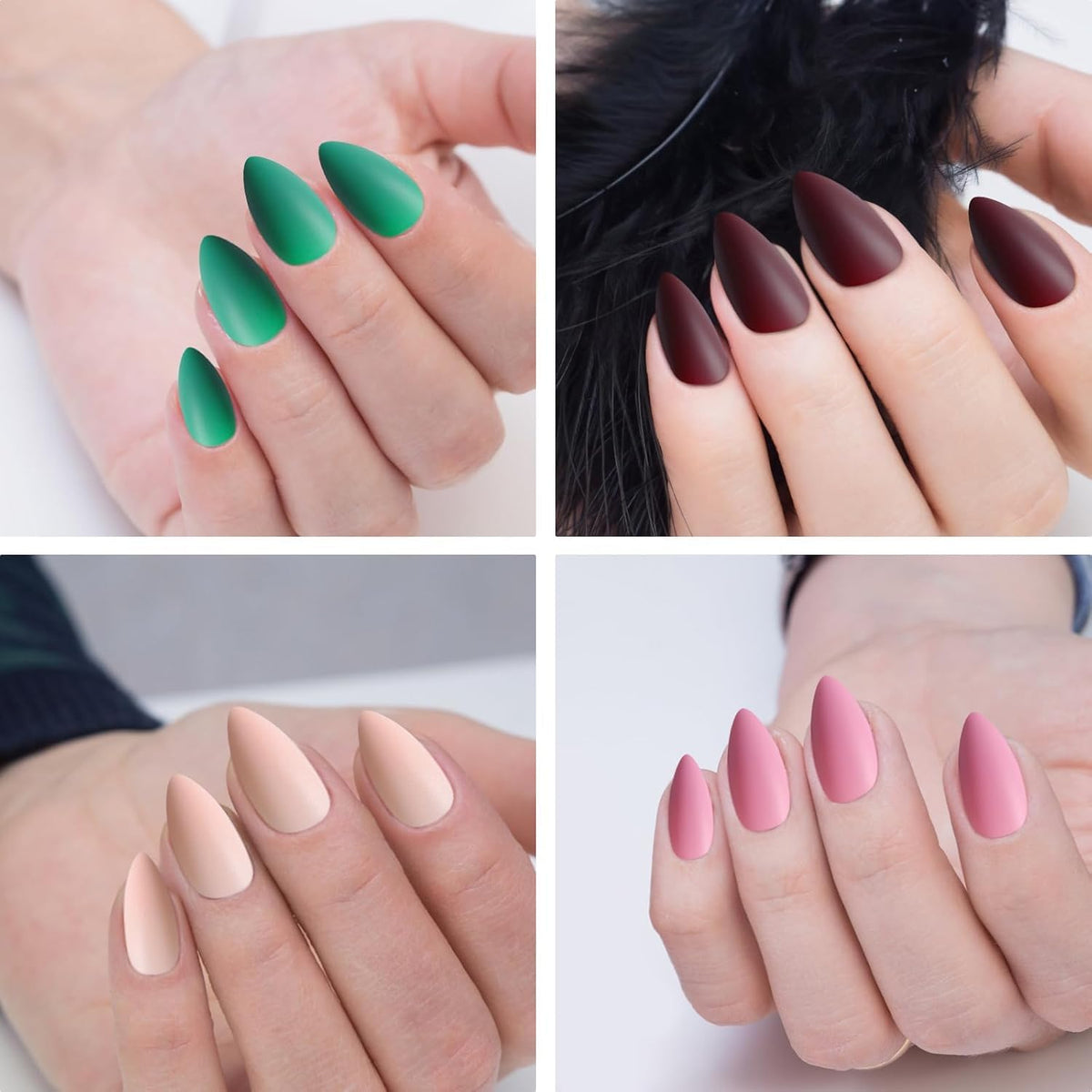 NAILWIND 120 Pcs Soft Gel Nails | Medium Round Artificial Nails Extensions | Combo in 5 Colors With Glue Stickers | Acrylic Nails Press ons for Women Girls (05) - Image 3