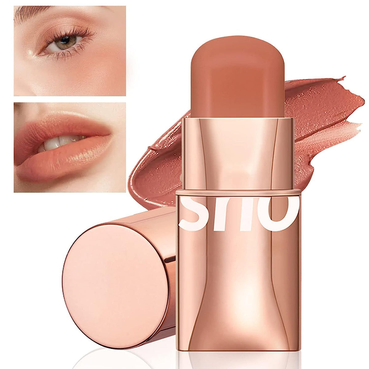 COSLUXE O TWO O Blush Stick for Cheeks Makeup,Waterproof Cream Blush Face Stick Multi-Use Lip and Cheek Tint, Lightweight Easy to Blend Natural Cream Blusher 03 - Coral Red - Shy - Image 6