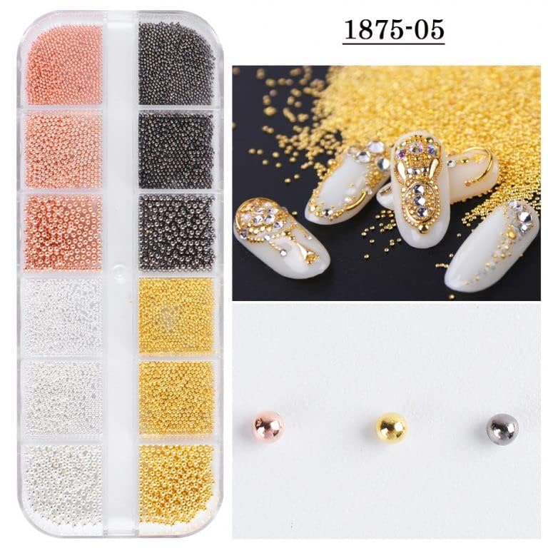 NAILWIND Metal Nail Art Beads, 3D Nail Design Decoration Mini Stainless Steel Balls,Nails Accessories,Rhinestones Mixed, for Nail Art (Silver) - Image 8