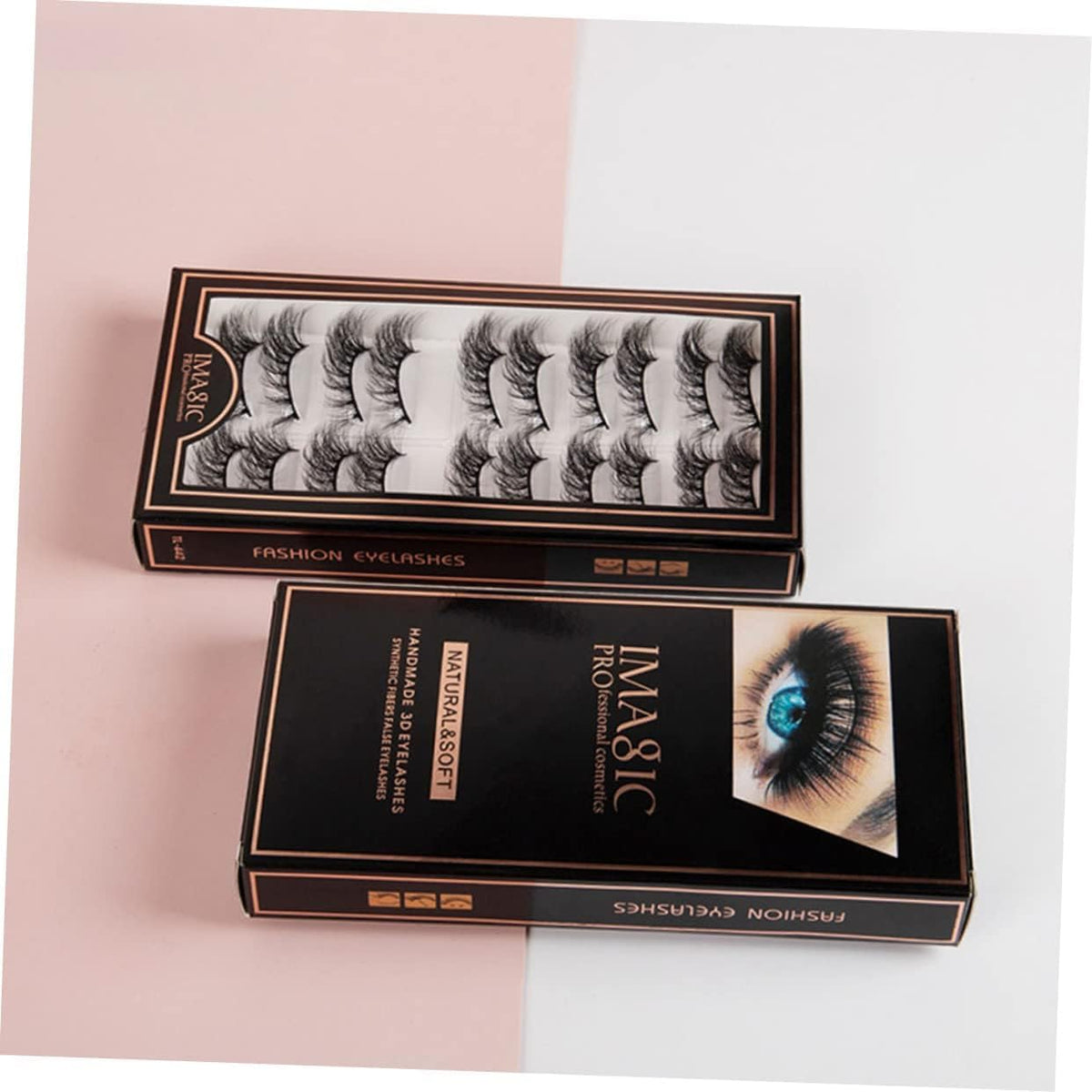 Imagic PROfessional Synthetic Fibers False Eyelashes, Natural & soft 100% Handmade 3D Eyelashes Pack 10 Pairs of 1 box - Image 8