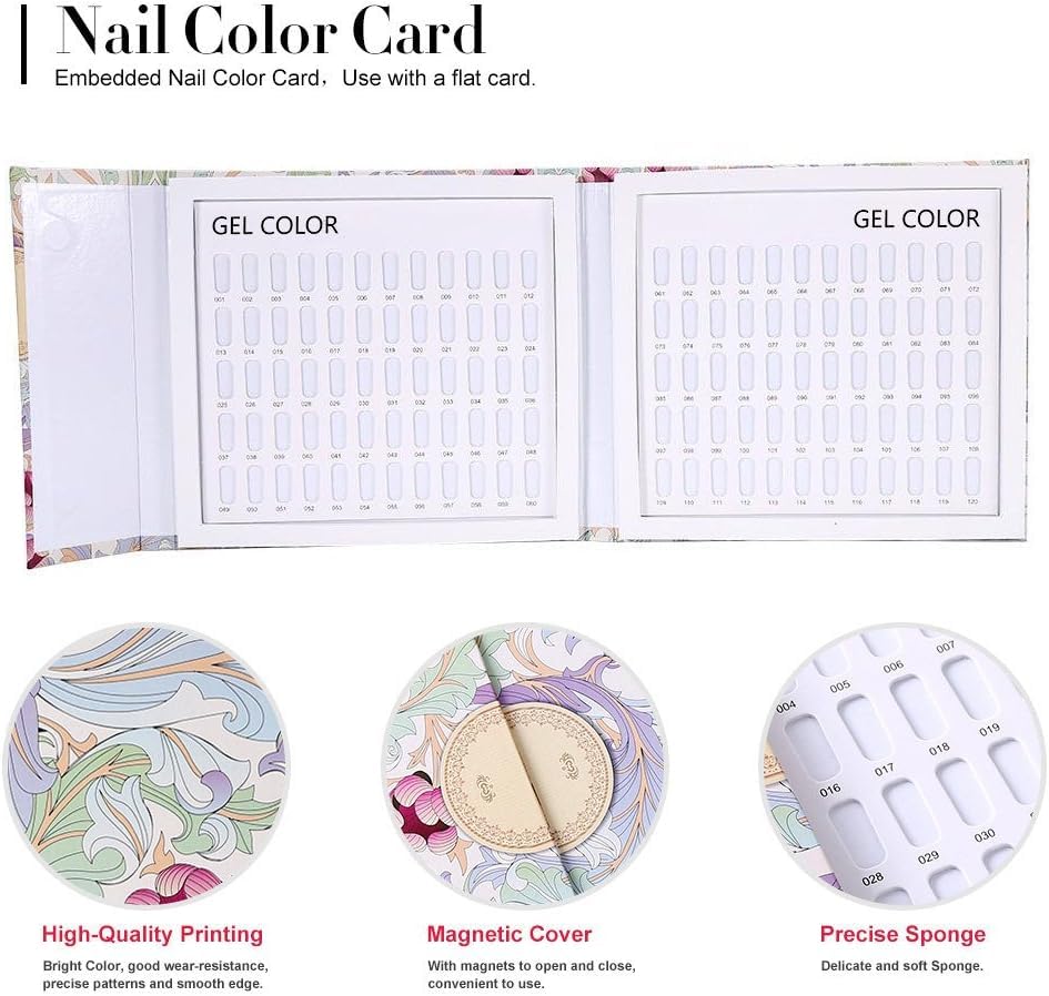 NAILWIND Nail Display Book, Nail Art Display Chart, Nail Art Colour Chart, Nail Swatches Nail Color Display Chart Book Nail Polish Gel Color Display Card Nail Art Showing Board (120 - COLORS) - Image 4