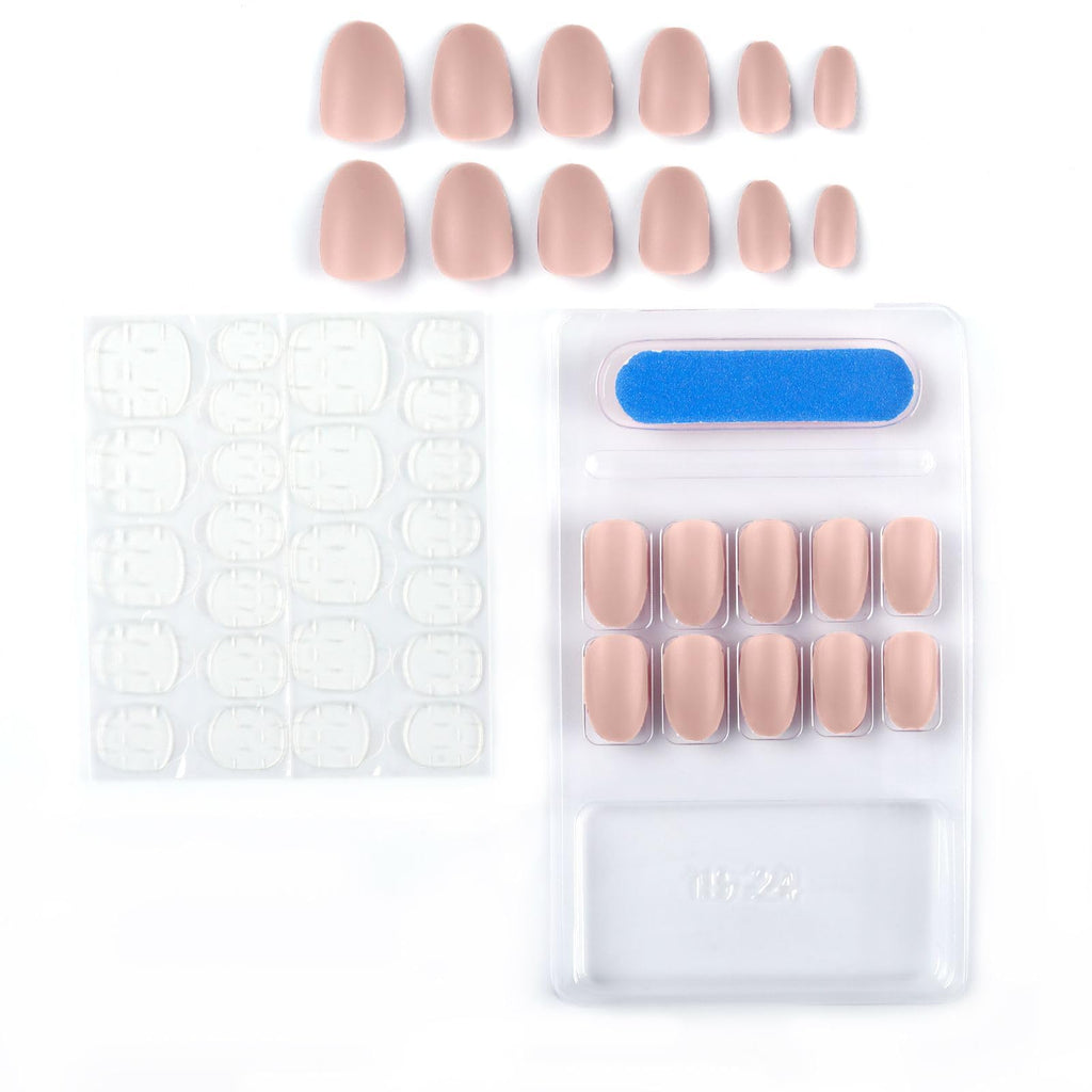 NAILWIND 24 Natural French Short False Nails Acrylic Full Cover Nails,Natural Fake Nails Delicate & Comfortable for Women and Girls (N33, 24 Count -Pack of 1) - Image 3