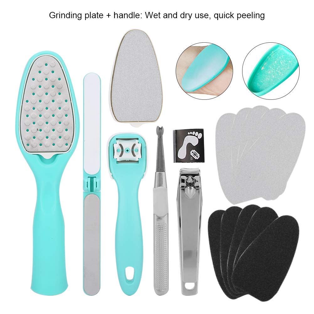 NAILWIND foot scrubber for dead skin, Manicure and Pedicure Tools for Feet - 8 in 1 Pedicure Kit | foot callus remover scrubber set, Foot Scraper, Foot File, Pitchfork, Filer for Nail Repair - 1 Set - Image 3