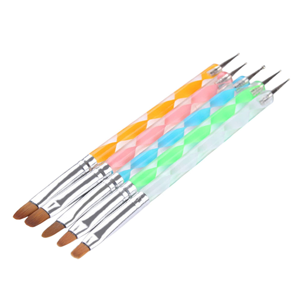 NAILWIND Acrylic Nail Art Brushes, 5 pcs Double Ended Nail Liner Brush Dotting Pen Point Drill Drawing Tools, nail Art Designs - Image 4