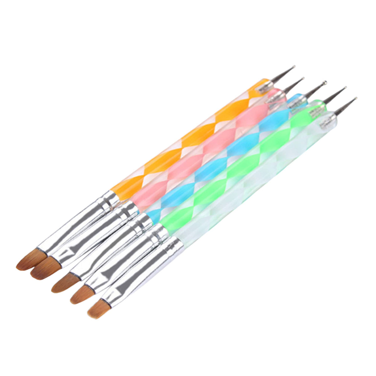NAILWIND Acrylic Nail Art Brushes, 5 pcs Double Ended Nail Liner Brush Dotting Pen Point Drill Drawing Tools, nail Art Designs - Image 4