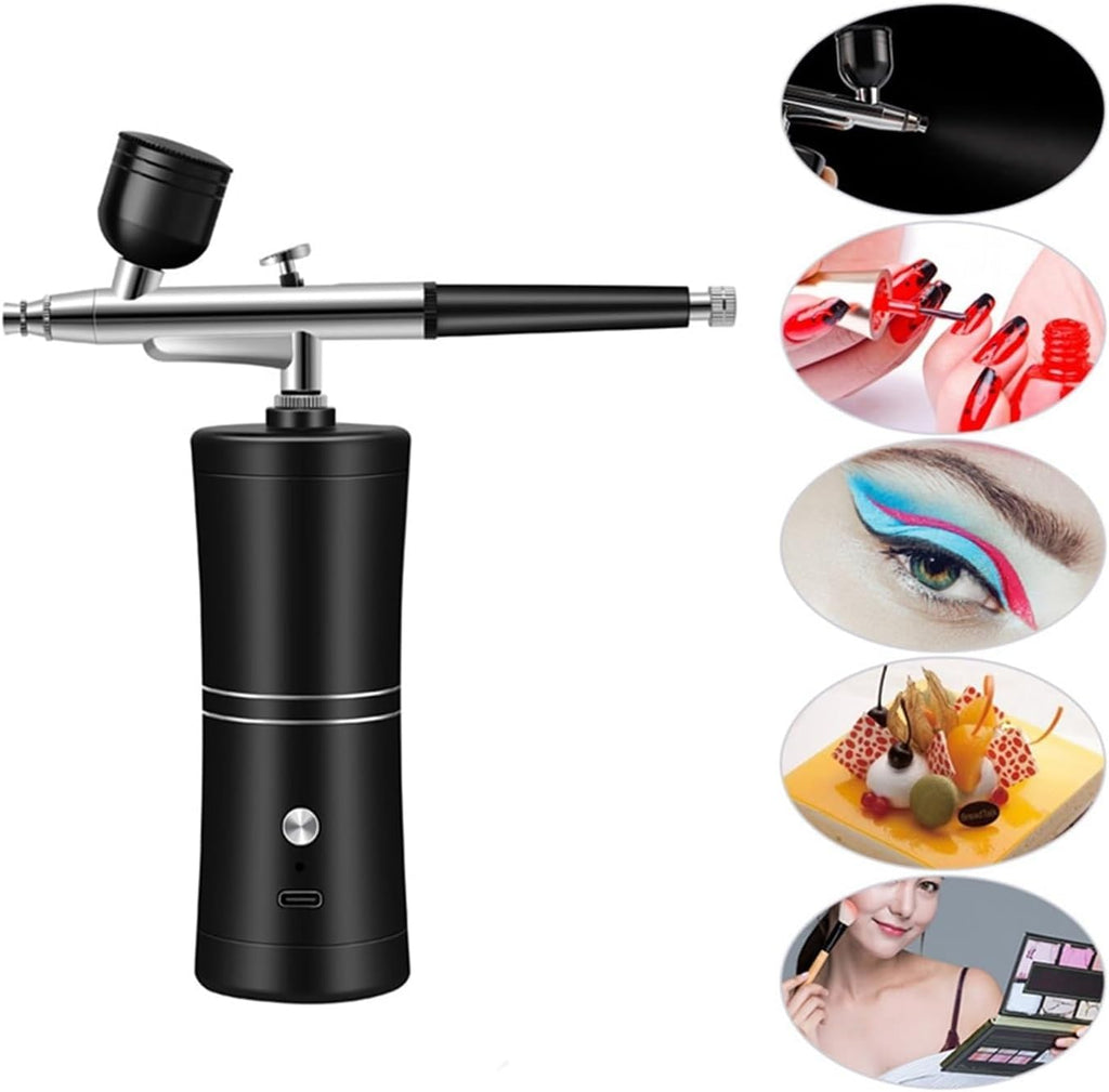 COSLUXE Air brush Set, Professional Facial Makeup Airbrush Gun Kit, USB Rechargeable Air Brush Pen for Makeup Skin SPA Art Nail Painting Tattoo Manicure Cakes DIY, with 3 Capacity Cups - Image 2