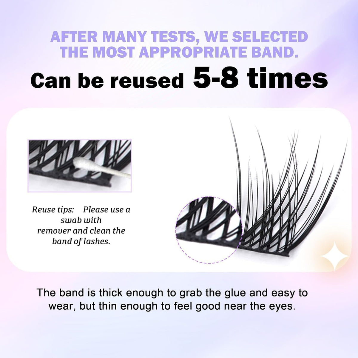 COSLUXE Lash Clusters, Eyelash Extensions, 200 PCS C Curl Lash Clusters 10-14mm, Mixed Curl Individual Eyelashes Cluster, Wispy Eyelash Extension, Thin Band & Soft, Natural Looking Cluster Lashes No-41, - Image 6